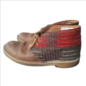 Clark's Woolrich Desert Chukka Ankle Boots Wool Leather Lace Up